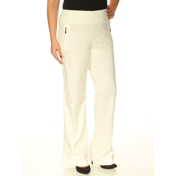 INC International Concepts Women's Curvy Fit Diamond Jacquard Skinny Pants Black Size 18
